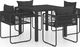 vidaXL VidaXL 5-częściowy zestaw mebli ogrodowych rattan PVC, czarny 1