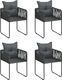 vidaXL VidaXL 5-częściowy zestaw mebli ogrodowych rattan PVC, czarny 3