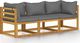 vidaXL 3-osobowa sofa ogrodowa z poduszkami, lite drewno akacjowe 1