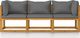 vidaXL 3-osobowa sofa ogrodowa z poduszkami, lite drewno akacjowe 2