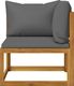 vidaXL 3-osobowa sofa ogrodowa z poduszkami, lite drewno akacjowe 4