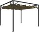 vidaXL Altana ogrodowa ze zwijanym dachem 3x3 m taupe 180 g/m VidaXL 1