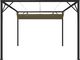 vidaXL Altana ogrodowa ze zwijanym dachem 3x3 m taupe 180 g/m VidaXL 3