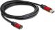 Kabel USB Delock USB-A - USB-A 3 m Czerwony Czarny (82754) 1