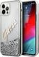 Guess Etui Guess GUHCP12LGLVSSI Apple iPhone 12 Pro Max srebrny/silver hardcase Glitter Vintage Script 1