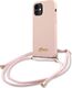 Guess Etui Guess GUHCP12SLSCLMGLP Apple iPhone 12 mini różowy/pink hardcase Metal Logo Cord 1