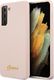 Guess Etui Guess GUHCS21SLSLMGLP Samsung Galaxy S21 różowy/pink hardcase Silicone Script Metal Logo 1