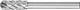 Pferd Frez trzpieniowy ze stopów twardych, kulisto-walcowy 1225, STEEL 6mm 12x25mm Pferd 1