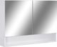 vidaXL Szafka łazienkowa z lustrem led biała 80x15x60cm 1