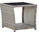 vidaXL Stolik kawowy, szary, 45x45x40 cm, rattan PE i szkło 5