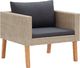 vidaXL Pojedyncza sofa ogrodowa z poduszkami, rattan PE, beż 1