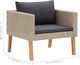 vidaXL Pojedyncza sofa ogrodowa z poduszkami, rattan PE, beż 6