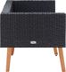 vidaXL 2-osobowa sofa ogrodowa z poduszkami, rattan PE, czarny 6