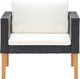 vidaXL Pojedyncza sofa ogrodowa z poduszkami, rattan PE, czarny 1