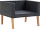 vidaXL Pojedyncza sofa ogrodowa z poduszkami, rattan PE, czarny 4
