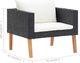 vidaXL Pojedyncza sofa ogrodowa z poduszkami, rattan PE, czarny 6