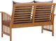 vidaXL Ławka ogrodowa z poduszkami, 119 cm, lite drewno akacjowe 4