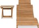 vidaXL Składany leżak ze stolikiem, lite drewno tekowe 2