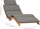 vidaXL Składany leżak z ciemnoszarą poduszką, lite drewno tekowe 7