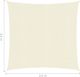 vidaXL Żagiel przeciwsłoneczny, 160 g/m, kremowy, 2,5x2,5 m, HDPE 5