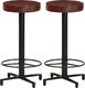 vidaXL Stołki barowe, 2 szt., 66 cm, skóra naturalna 1
