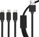 Kabel USB MaxLife  USB-A - USB-C + microUSB + Lightning Czarny (vx3872) 1