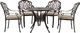 Beliani Zestaw ogrodowy stół i 4 krzesła brązowy ANCONA 1