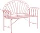 Beliani Ławka ogrodowa 125 cm metalowa różowa CAVINIA 3