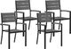 Beliani Zestaw 4 krzeseł ogrodowych szary PRATO 1