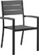 Beliani Zestaw 4 krzeseł ogrodowych szary PRATO 2