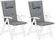 Beliani Zestaw 6 krzeseł ogrodowych drewnianych z grafitowymi poduszkami JAVA 8