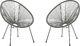 Beliani Zestaw 2 krzeseł rattanowy szary ACAPULCO II 1