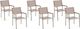 Beliani Zestaw 6 krzeseł ogrodowych beżowy GROSSETO 1