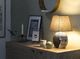 Lampa stołowa Beliani Lampka nocna porcelanowa czarno-srebrna ESLA 1