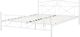 Beliani Łóżko metalowe 140 x 200 cm białe RODEZ 4