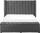 Beliani Łóżko welurowe z ławką 140 x 200 cm szare NOYERS 6