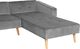 Beliani Narożnik welurowy lewostronny rozkładany szary VADSO 7