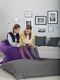 Beliani Pufa worek 140 x 180 cm fioletowy 2