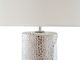 Lampa stołowa Beliani Lampka nocna porcelanowa biało-srebrna AIKEN 2