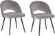 Beliani Zestaw 2 krzeseł do jadalni welurowy szary VIVIAN 1