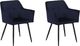Beliani Zestaw 2 krzeseł welurowy niebieski JASMIN 1