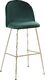 Beliani Zestaw 2 krzeseł barowych welurowy zielony ARCOLA 2