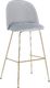 Beliani Zestaw 2 krzeseł barowych welurowy szary ARCOLA 2