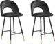 Beliani Zestaw 2 krzeseł barowych welurowy czarny FALTON 1