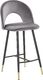 Beliani Zestaw 2 krzeseł barowych welurowy szary FALTON 2