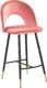 Beliani Zestaw 2 krzeseł barowych welurowy koralowy FALTON 2