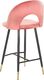 Beliani Zestaw 2 krzeseł barowych welurowy koralowy FALTON 4