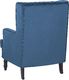Beliani Welurowy fotel z podnóżkiem niebieski SANDSET 4