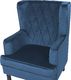 Beliani Welurowy fotel z podnóżkiem niebieski SANDSET 5