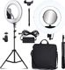 Lampa pierścieniowa Asato  240W Kosmetyczna Led Z Uchwytem Na Telefon Statyw 200 Cm 1